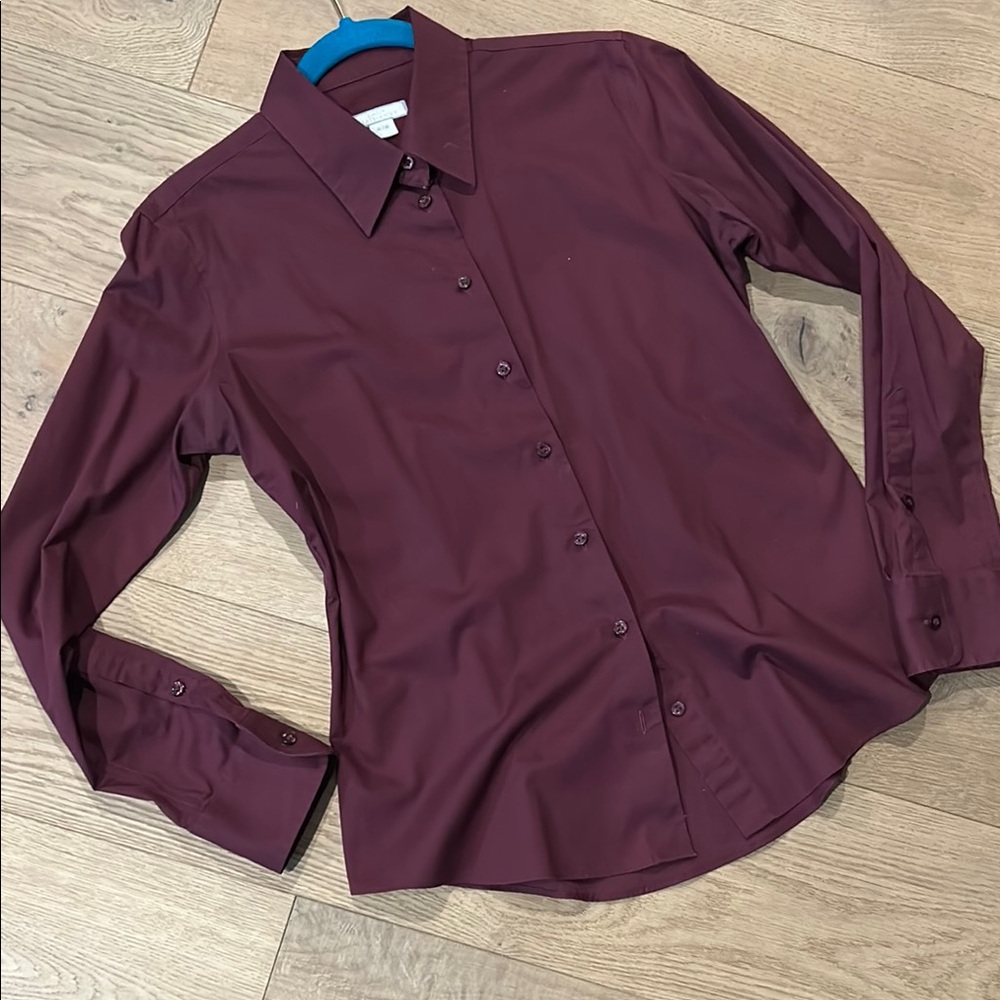 Elegant Burgundy Button-Up Shirt